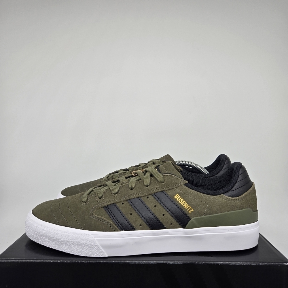 New adidas Busenitz Vulc II Olive Strata Core Black Men's Shoes Size 9.5